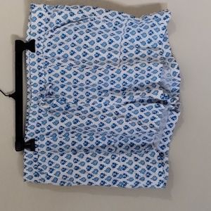 J. Crew NWT Linen Casual Shorts XL Fits like XXL Blue White